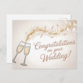 Elegant "Herzlichen Glückwunsch zu Ihrer Hochzeit" Postkarte (Vorne/Hinten)