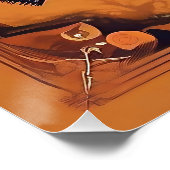 Elegant Hexe auf Broomstick Poster (Ecke)