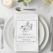 Elegant High Heels Floral Bridal Shower Serviette