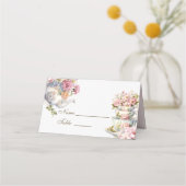 Elegant Hight Tea Vintage Name Place Card Platzkarte (Vorderseite)