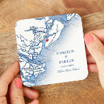 Elegant Hilton Head Island Map Navy Blue Wedding Rechteckiger Pappuntersetzer<br><div class="desc">Fügen Sie Ihrer Hochzeit eine Touch von Küstenstreifen mit unserem Navy Blue Coastal Georgia Map Paper Drink Untersetzer hinzu! Diese köstliche Ergänzung verkörpert den Geist Ihres Hilton Head, SC Feiern. Das Hilton Head Hotel eignet sich hervorragend als Ausgangspunkt für Ihre Erkundungstouren durch die Stadt: Harbour Town Yacht Club, Sea Pines...</div>