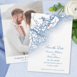 Elegant Hilton Head SC Karte Vertikale Hochzeit