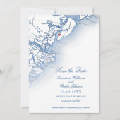 Elegant Hilton Head SC Karte Vertikale Hochzeit (Vorderseite)