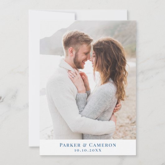 Elegant Hilton Head SC Karte Vertikale Hochzeit (Rückseite)