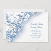Elegant Hilton Head South Carolina Map Wedding Save The Date (Vorderseite)