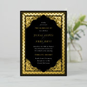 Elegant Hindu Ornament Frame indische Hochzeit Sch Folieneinladung (Stehend vorne)