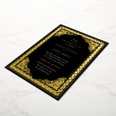 Elegant Hindu Ornament Frame indische Hochzeit Sch Folieneinladung (Gedreht)