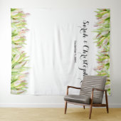 elegant | Hintergrund des Hochzeitsstils | Pink Tu Wandteppich (Beispiel (Horizontal))