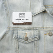 Elegant hinzufügen Logo braun Holzkornwellenrand w Namensschild (Beispiel)