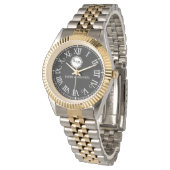 Elegant His and Her Monogram Anniversary Armbanduhr (Schrägansicht)