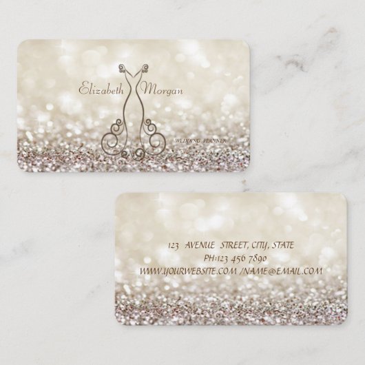 Elegant hoch entwickelte moderne Glitterie Bokeh,K Visitenkarte (Vorne/Hinten)