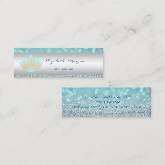 Elegant hoch entwickelte moderne Glitterie Bokeh,L Mini Visitenkarte (Vorne/Hinten)