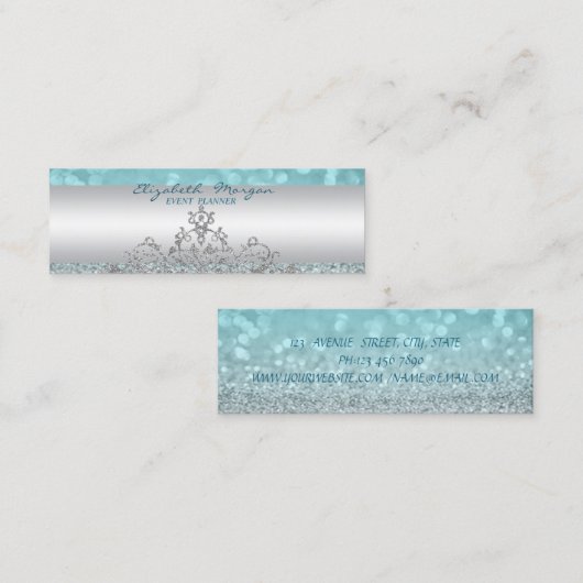 Elegant hoch entwickelte moderne Glitterie Bokeh,L Mini Visitenkarte (Vorne/Hinten)