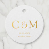 Elegant, Hochzeit, Monogramm, Foliengeschenk Geschenkanhänger (Vorderseite)