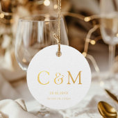 Elegant, Hochzeit, Monogramm, Foliengeschenk Geschenkanhänger