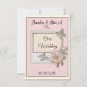 Elegant, Hochzeit, Verlobung, Schmetterling Einladung (Vorderseite)