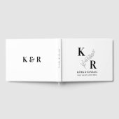 Elegant: Hochzeitmonogramm Minimalistisch Schwarz- Gästebuch (Voll)