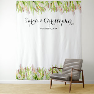 Elegant Hochzeitsfoto Hintergrund Rosa Tulpen Wandteppich