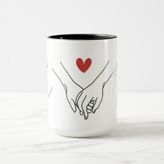  Elegant Holding Hands Romantic Couple Valentine's Tasse (Zentrum)