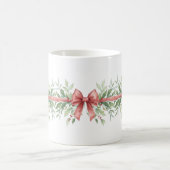 Elegant Holiday Bow with Holly Leaves Design Kaffeetasse (Mittel)