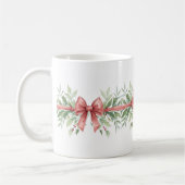 Elegant Holiday Bow with Holly Leaves Design Kaffeetasse (Links)