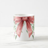 Elegant Holiday Bow with Holly Leaves Design Kaffeetasse (Mittel)