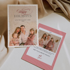 Elegant Holiday Card with Scalloped Border Einladung