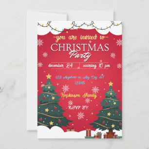 ELEGANT HOLIDAY DELIGHT RED CHRISTAMS PARTY EINLADUNG