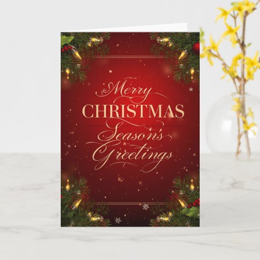 Elegant Holiday Design with Pine Karte (Gelbe Blume)