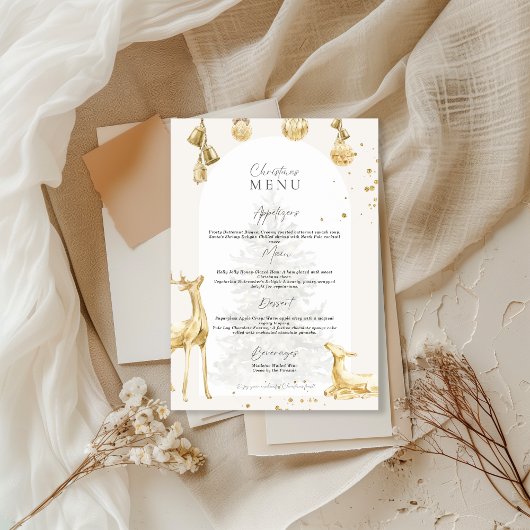 Elegant Holiday Dinner Menu Party Invite Einladung