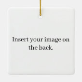 Elegant Holiday Floral Wreath Happy Holidays Keramikornament (Rückseite)