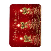 Elegant Holiday Gold Red Christmas Trees Greeting  Magnet (Vertikal)