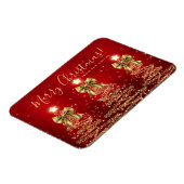 Elegant Holiday Gold Red Christmas Trees Greeting  Magnet (Linke Seite)