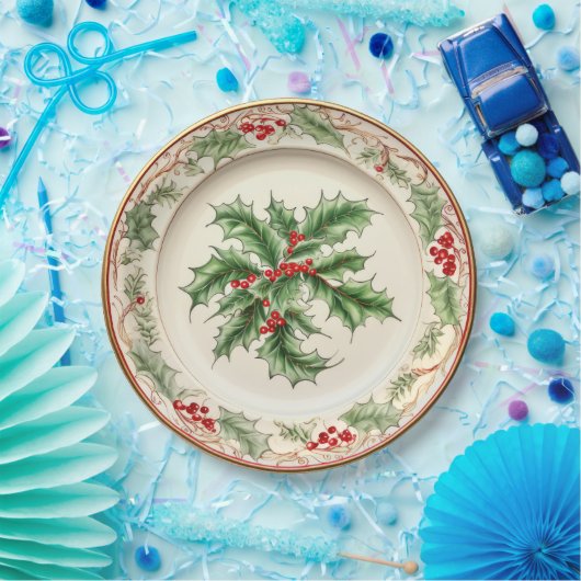 Elegant Holiday Holly Pappteller (Party)