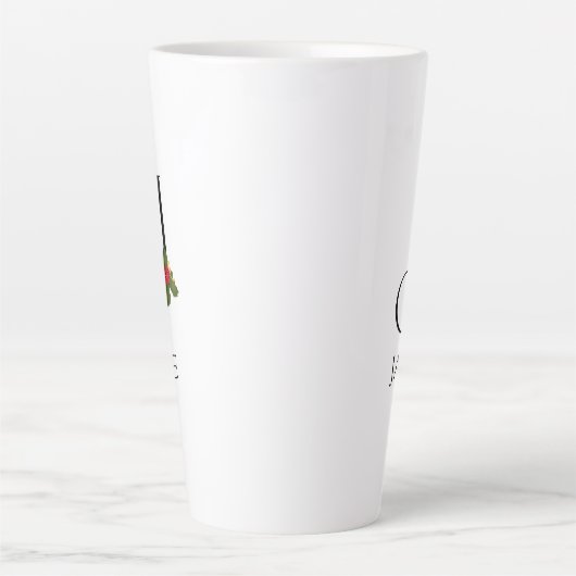 Elegant Holiday Monogram Initial J und Name Milchtasse (Vorderseite)