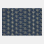 Elegant Holiday Navy Blue und Gold Geschenkpapier Set (Vorderseite 2)