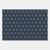 Elegant Holiday Navy Blue und Gold Geschenkpapier Set (Vorderseite)