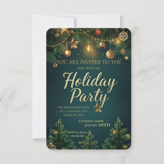 Elegant Holiday Party Invitation Einladung (Vorderseite)