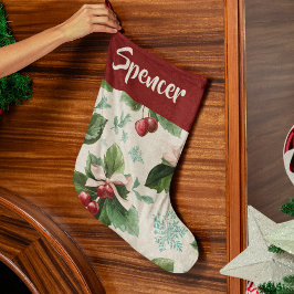 Elegant Holiday Pattern Christmas Stocking Großer Weihnachtsstrumpf
