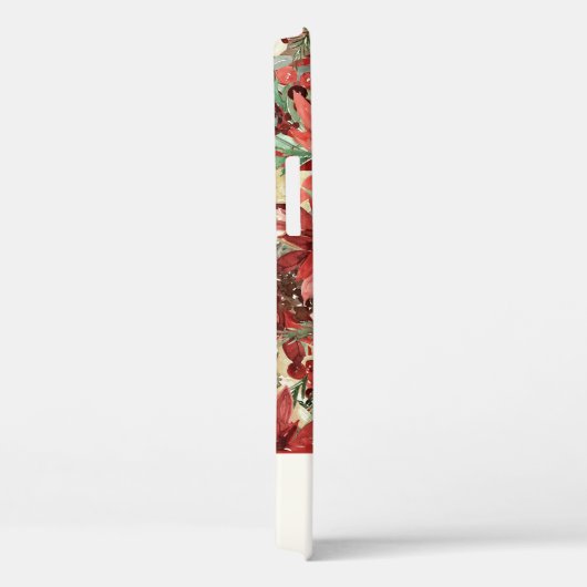Elegant Holiday Poinsettia Christmas Monogram Case-Mate iPhone Hülle (Rückseite / Rechts)