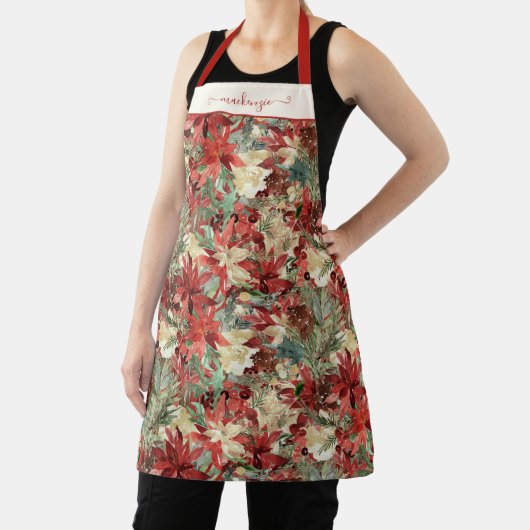 Elegant Holiday Poinsettia Weihnachten Schürze (InSitu)