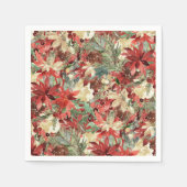 Elegant Holiday Poinsettia Weihnachten Serviette (Vorderseite)