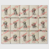 Elegant Holiday Pup Wrapping Paper (Customizable) Geschenkpapier (Flach)
