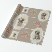 Elegant Holiday Puppy Wrapping Paper (Customize) Geschenkpapier (Ungerollt)