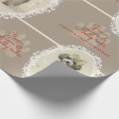 Elegant Holiday Puppy Wrapping Paper (Customize) Geschenkpapier (Ecke)