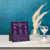Elegant Holiday Purple Christmas Trees Bows Fotoplatte (InSitu)
