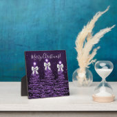 Elegant Holiday Purple Christmas Trees Silver Bows Fotoplatte (InSitu)