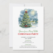 Elegant Holiday Scene Watercolor Party Invitation Einladung (Vorderseite)