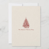 Elegant holiday tree Vintage Christmas Party Einladung (Rückseite)