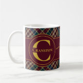 Elegant Holly and Berries Holiday Monogram Name Kaffeetasse (Links)
